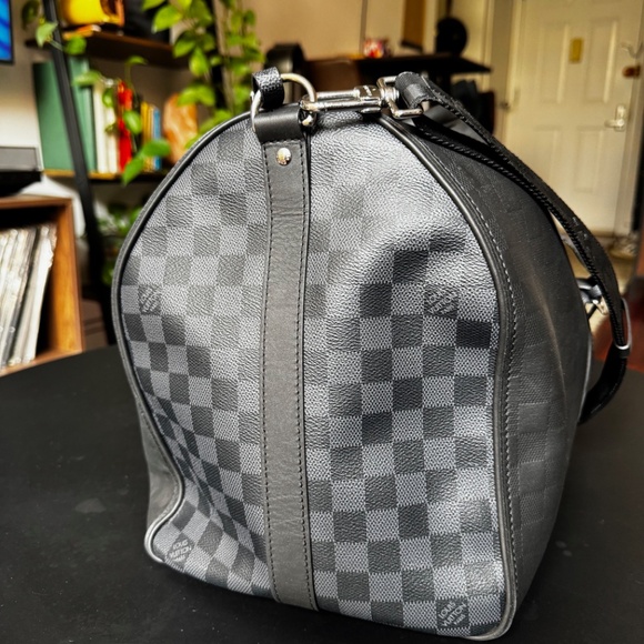 Louis Vuitton Keepall Bandoulière 50 Damier Graphite Leather & Canvas Split Duff - Picture 7 of 16